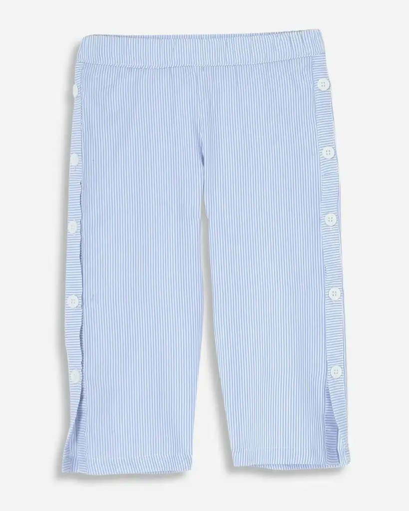 Blue Striped Button Detail Culottes for Girls | Ages 6months - 6years | 100% Cotton | MOQ: 7pc / Set