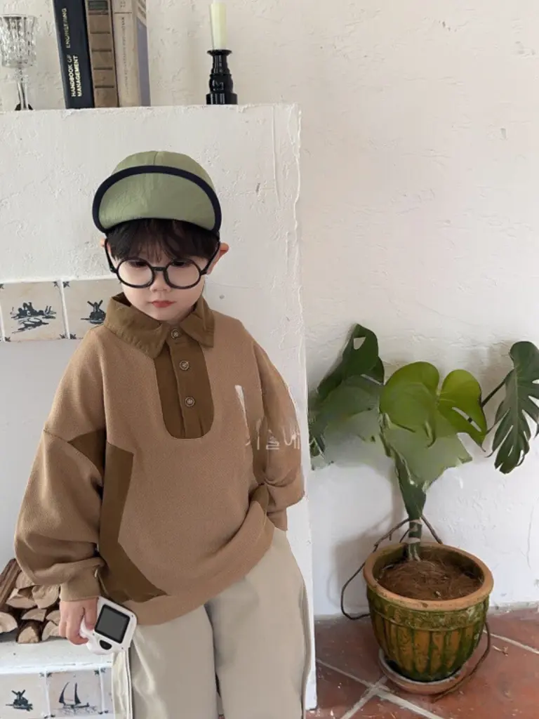 Two-Tone Collared Sweatshirt | Ages 2-6 Years | Cotton Blend | MOQ: 5pc / Set