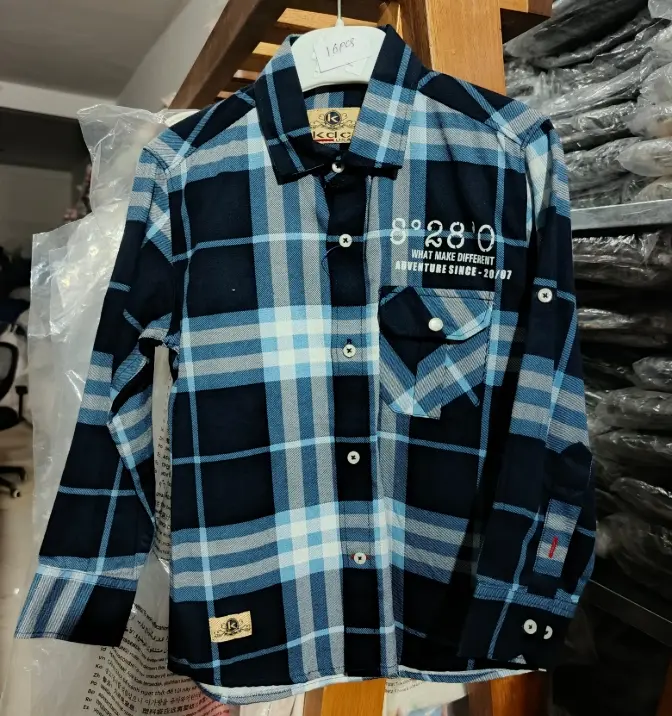 Casual Plaid Shirt For Boys | Ages 2 to 12 Years | Cotton Blend | MOQ: 5 pcs / Set