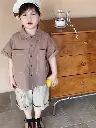 Button Detail Patch Pocket Oversized Shirt For Boys| Ages 3 to 9 Years | Cotton Blend | MOQ: 5 pcs