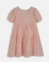 Rosebud Tiered Dress for Girls | 4 - 8 Years | Cotton Blend | Short Sleeves | MOQ : 5pc / Set