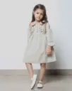 Blossom Ruffle Collar Dress for Girls | 2 - 10 Years | Cotton Blend | Full Sleeves | MOQ: 5pcs / Set