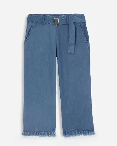 Denim Fringe Hem Pants for Girls | Ages 6months - 6 years | 100% Cotton | MOQ: 7pc / Set