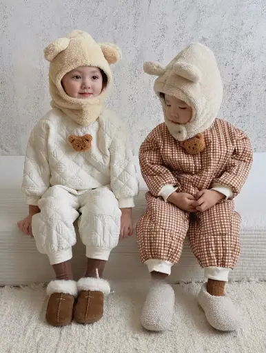 Winter Teddy Fleece Two-Piece Set with Quilted Design | Ages 1 - 5 Years | Fleece Fabric | MOQ: 5pc / Set 