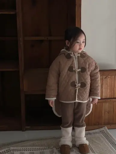 Kids Quilted Winter Jacket with Toggle Closures | Ages 1 - 5 Years | Polyester Blend | MOQ: 5pc / Set 