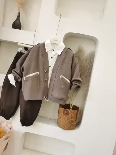 Knitted Button-Up Cardigan For Kids | Ages 3 - 9 Years | Cotton Blend | MOQ: 5pc / Set
