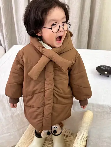 Winter Warm Hooded Puffer Jacket for Kids | Ages 1 - 5 Years | Polyester and Fleece Lining | MOQ: 5pc / Set  