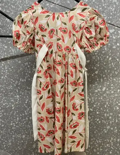 Floral Puff-Sleeve Dress For Girls | Cotton Fabric | Age Group 6 - 10 Years | MOQ: 5pc / Set