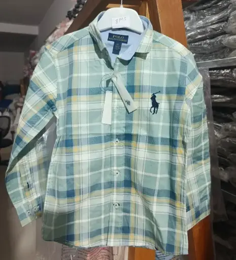 Plaid Checkered Long-Sleeve Shirt for Boys | Ages 2 to 12 Years | Premium Cotton Blend | MOQ: 5 pcs / Set