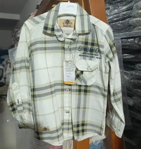 Casual Plaid Button-Up Shirt for Boys | Ages 2 to 12 Years | Cotton Blend | MOQ: 5 pcs / Set