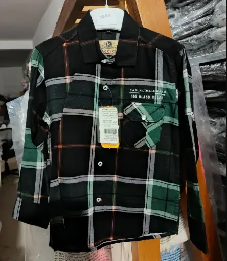 Trendy Striped Button-Up Shirt for Boys | Ages 2 to 12 Years | Cotton Blend | MOQ: 5 pcs / Set