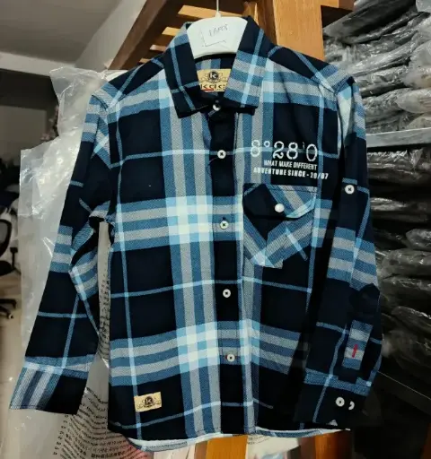 Casual Plaid Shirt For Boys | Ages 2 to 12 Years | Cotton Blend | MOQ: 5 pcs / Set