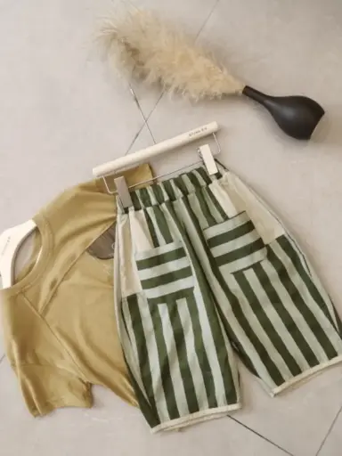 Relaxed Fit Striped Linen Shorts for Boys | Ages 3-9 Years | Elastic Waistband | MOQ: 5 pcs / Set