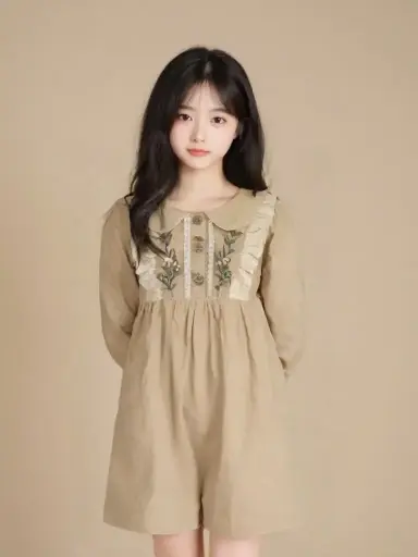 Embroidered Ruffle Collar Dress For Girls | Ages 2 to 10 Years | 100% Cotton | MOQ: 8 pcs / Set