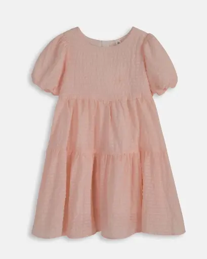 Rosebud Tiered Dress for Girls | 4 - 8 Years | Cotton Blend | Short Sleeves | MOQ : 5pc / Set