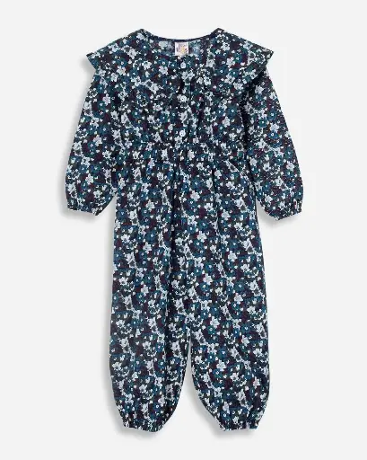 Floral Ruffle Jumpsuit for Girls | Ages: 6 months - 6 Years | 100% Cotton | MOQ : 7pc / Set 