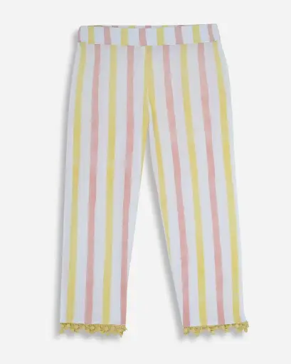 Pastel Stripe Leggings for Girls | Ages 6 months - 6 years | 100% Cotton | Moq: 7pc / Set