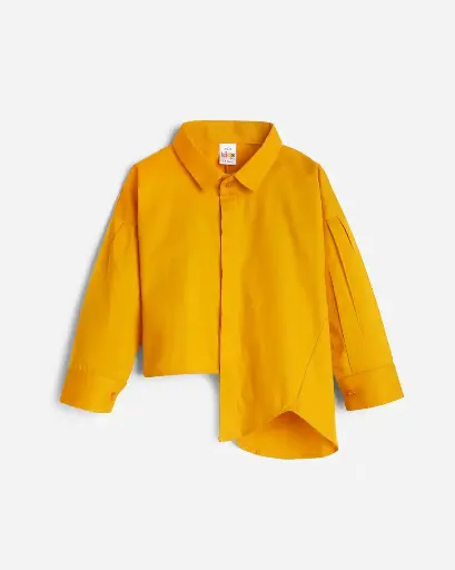 Golden Asymmetrical Hem Shirt for Girls | Ages 4 | 14 years | 100% Cotton | MOQ: 10pc / Set