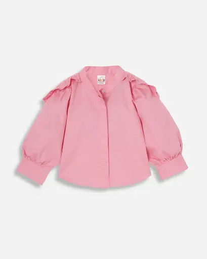 Blush Ruffle Shoulder Shirt for Girls | Ages 4-14 years | 100% Cotton |  MOQ: 10pc / Set
